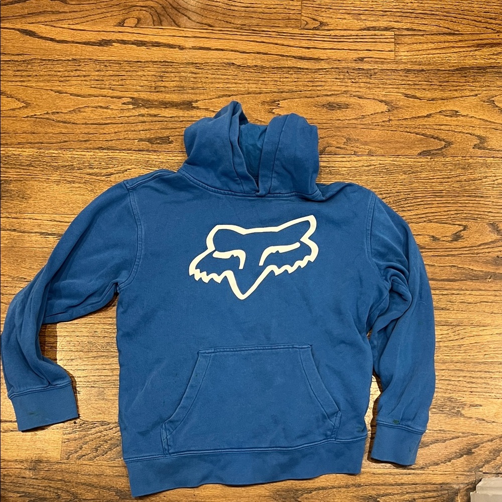 Fox Blue Hoodie with White Logo